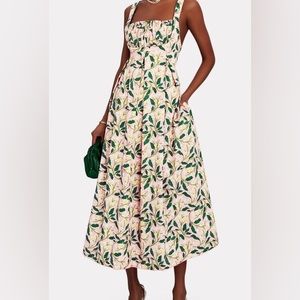 AGUA BY AGUA BENDITA - Hortensia Pleated Sleeveless Midi Floral Dress - XS